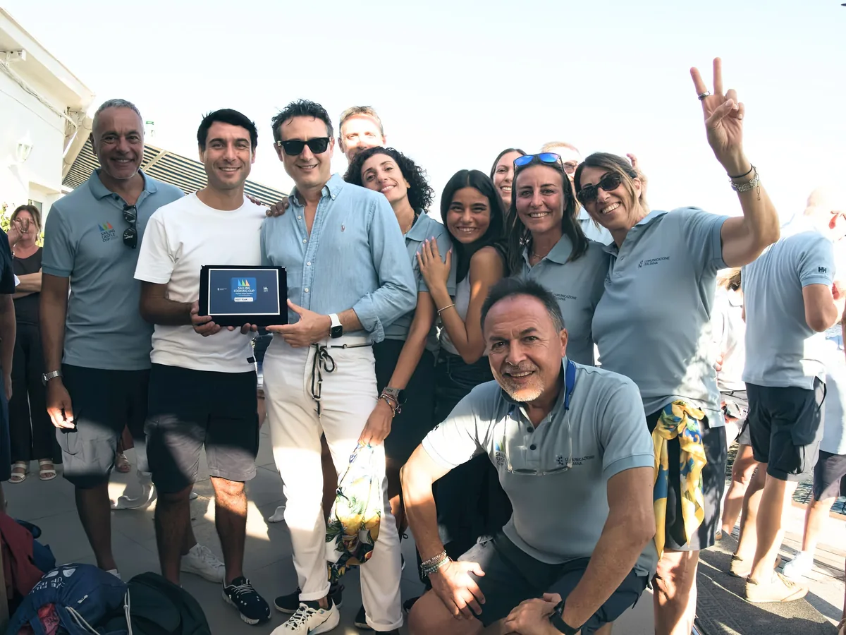 The nCore HR crew celebrating the Best Team award at the Sailing Cooking Cup