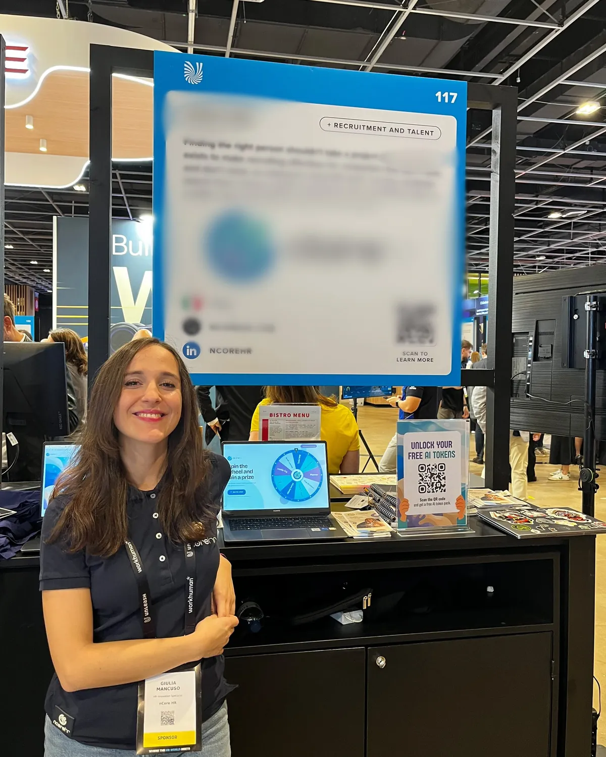 Giulia Mancuso of nCore HR at the stand in the Startup Area of UNLEASH Paris 2026